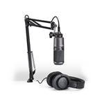 Audio Technica AT20202USB Plus Podcast Studio USB Condenser Mic Pack Front View